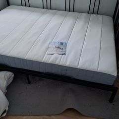 Ikea black metal bed frame