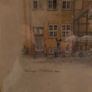 Mads Stage Danish Artist Watercolor Print Lithograph Cafe Buildings Image 3