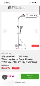 Eliseo Ricci Cube Plus Thermostatic Rain Shower with Diverter