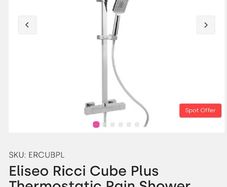Eliseo Ricci Cube Plus Thermostatic Rain Shower with Diverter
