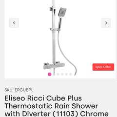 Eliseo Ricci Cube Plus Thermostatic Rain Shower with Diverter