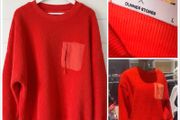 Helen Steele coral Borg fleece crew jumper funky athleisure