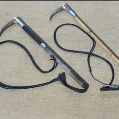 Two silver mounted riding crops/hunting whips