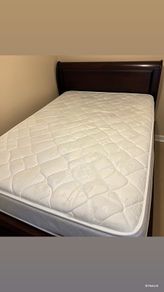 Solid mahogany wood double sleigh bed