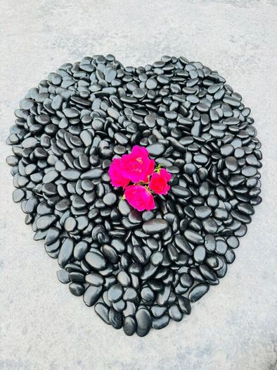 Memorial stone, grave stones polished pebbles
