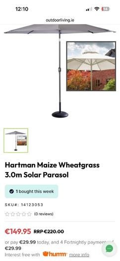 BNIB Hartman parasol- never opened