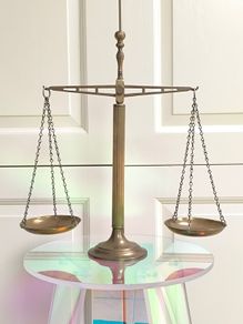Vintage Brass Scales of Justice Mid-Century Legal Apothecary Decor
