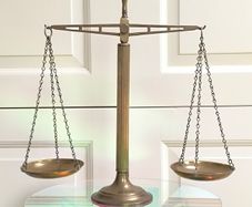 Vintage Brass Scales of Justice Mid-Century Legal Apothecary Decor