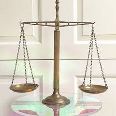 Vintage Brass Scales of Justice Mid-Century Legal Apothecary Decor
