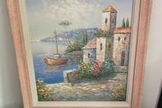 Beautiful Framed Oil Italian Scence