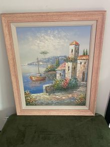 Beautiful Framed Oil Italian Scence