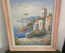 Beautiful Framed Oil Italian Scence