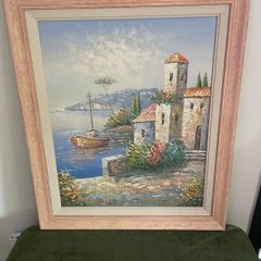 Beautiful Framed Oil Italian Scence