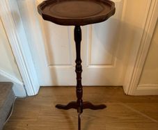 Vintage Leather Top Pedestal Stand or Torchere