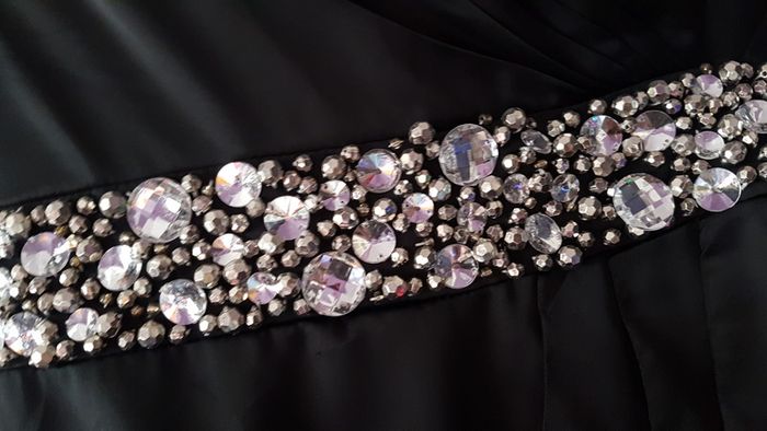 black dress with crystals rhinestones  size s new