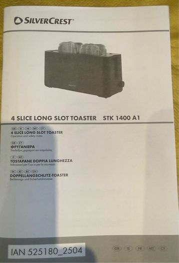 4 Slice Toaster SilverCrest