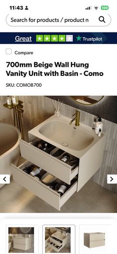 bathroom vanity unit with basin