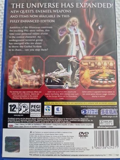 Phantasy Star Universe Ambition of the IIluminus PlayStation 2 Ps2 Games Original
