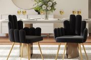 Set of 2 Velvet Dining Room Chairs Accent Chairs with Metal Legs Colours (Black Green Grey Blue white)
