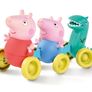 TOMY Toomies Pull Along Peppa - Wibble Wobble Action Peppa Pig, George & Dinosaur Toy - Wheeled Walking & Crawling Toddler Toys Image 3