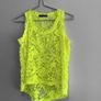Pre Owned Primark Neon Yellow Floral Lace Tank Top Image 3
