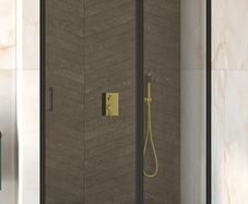 BESCO Walk-In Shower Exo-C Black 120x190cm