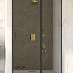 BESCO Walk-In Shower Exo-C Black 120x190cm