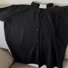 BNWT Classic Black Short Sleeve Button-Up Shirt
