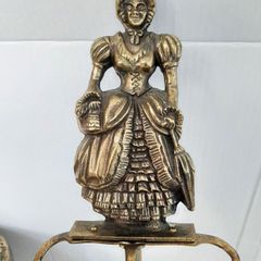 vintage brass companion set with lady
