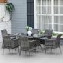 Rattan Garden Furniture Dining Set 6-seater Patio Rectangular Table (FREE SHIPPING) Image 3