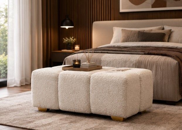 Elegant bubble pouffe ottoman 90x50