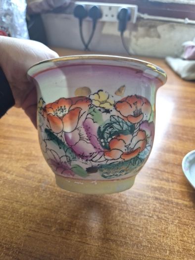 Colourful Vintage Chinoiserie Planter. Jardiniere.
