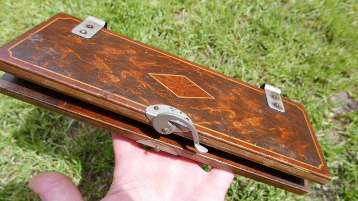 Vintage Acme Wood & Metal Clasped Tie Press