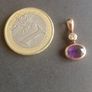 9ct rose gold amethyst & moissanite drop pendant Image 2