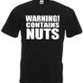 Warning Contains Nuts Funny Rude T-Shirt for men Printed T-shirt Great Gift Present Image 4