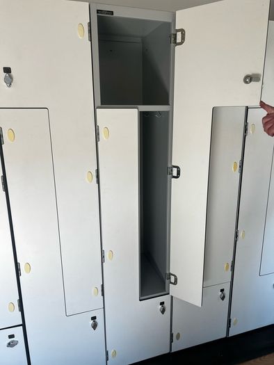 Tall lockers ideal for gym or helmet and bike gear storage