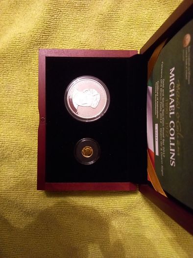RARE Ireland Double Set Gold & Silver Proof Coin Set 2012. Michael Collins. 90th. Anniversary