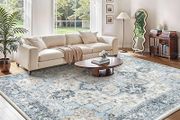 Large Rugs for Living Room 240x300cm, Extra Large Area Rug Washable, Vintage Boho Big Rugs, Low Pile, Non-Shedding, XXL Carpet, Oriental Design, Dining Room, Home, Office, Bedroom