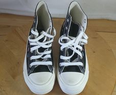 Converse Chuck Taylor All Star Hi Embroidered Floral Black Pink Purple Sole UK | Ire 4 Euro 36.5