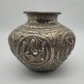 Antique Asian / Oriental White Metal Jar / Vase 19th Century Hand Decorated Image 4