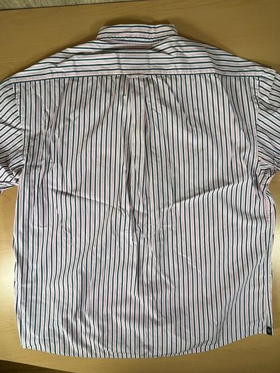 Gant Shirt Mens 2XL Striped Short Sleeve Collared Liberty Bell Poplin - Pink\Blue