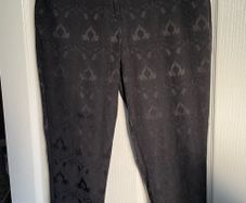 New Look Petite Black Jacquard Ankle-Zip Trousers