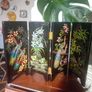 Vintage mid century minature lacquer chinoiserie folding screen Image 2