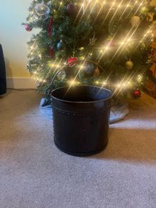 Antique French Copper Log Bucket