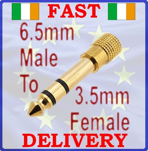 New Gold 3.5 mm to 6.5 mm Jack Audio Converter Adaptor 6.3 #24