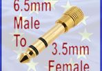 New Gold 3.5 mm to 6.5 mm Jack Audio Converter Adaptor 6.3 #24