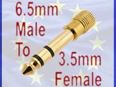 New Gold 3.5 mm to 6.5 mm Jack Audio Converter Adaptor 6.3 #24