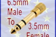 New Gold 3.5 mm to 6.5 mm Jack Audio Converter Adaptor 6.3 #24