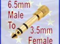 main image for ad New Gold 3.5 mm to 6.5 mm Jack Audio Converter Adaptor 6.3 #24