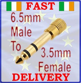 New Gold 3.5 mm to 6.5 mm Jack Audio Converter Adaptor 6.3 #24